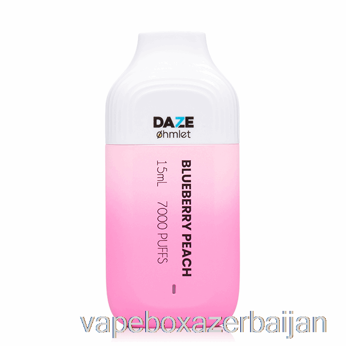 E-Juice Vape 7 Daze OHMLET 7000 0% Zero Nicotine Disposable Blueberry Peach